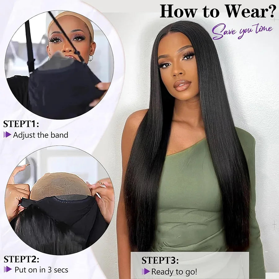 Bone Straight Glueless Wig - 6x4 Lace