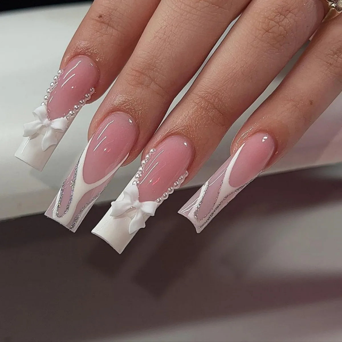 Butterfly Rhinestone Ballet Press-On Nails (24pcs)