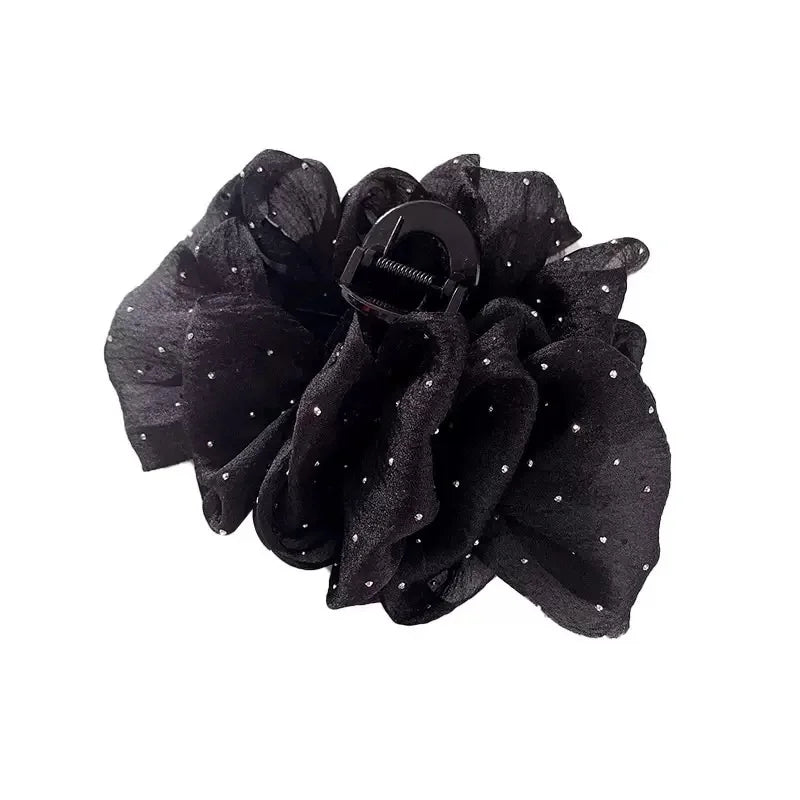 Oversized Diamond Bubble Hair Clip – Mesh & Crystal Temperament Clip