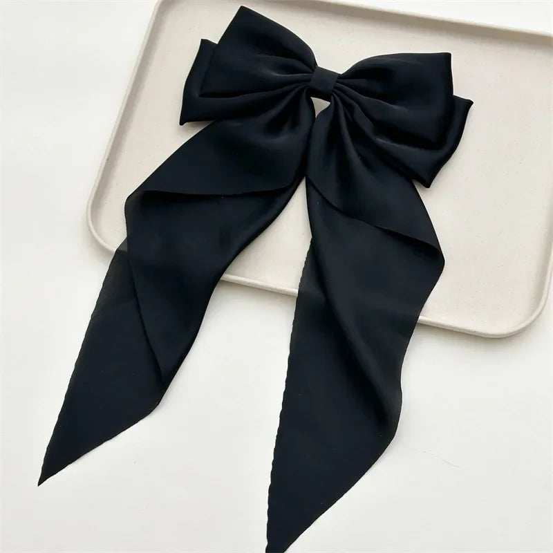 Jewelled Bow Spring Hair Clips – Korean-Inspired Glam Accessories