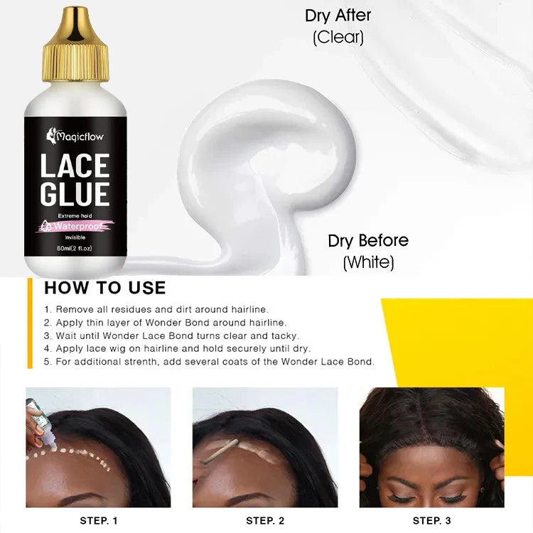 Luxe Waterproof Wig Lace Glue – Strong Hold Invisible Adhesive