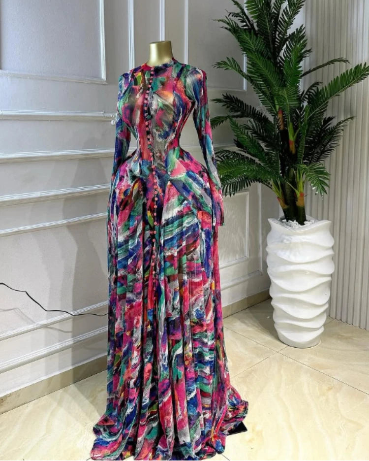 Big Swing Tie Dye Maxi Dress – Floor-Length Beach & Evening Dress