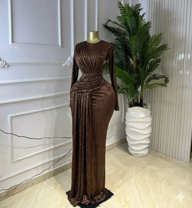 Draped Ruched Waist Maxi Dress