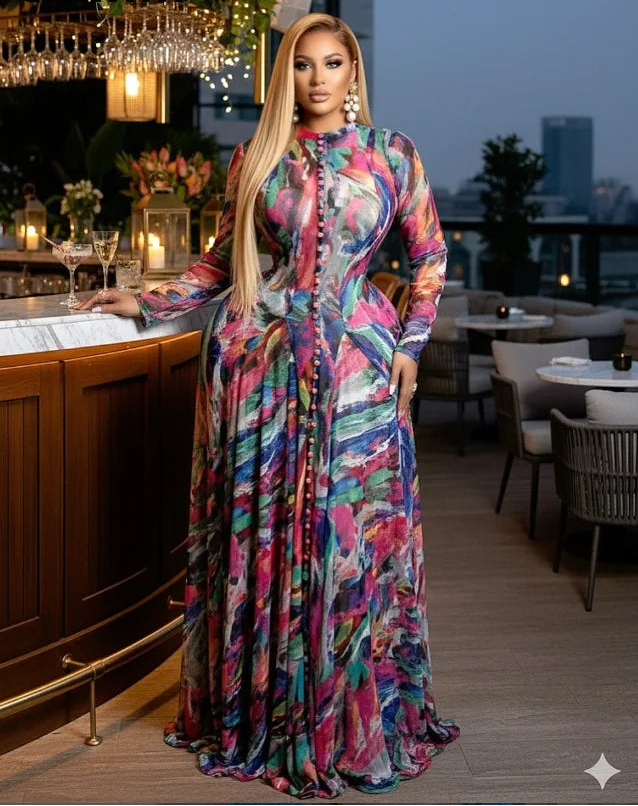 Big Swing Tie Dye Maxi Dress – Floor-Length Beach & Evening Dress
