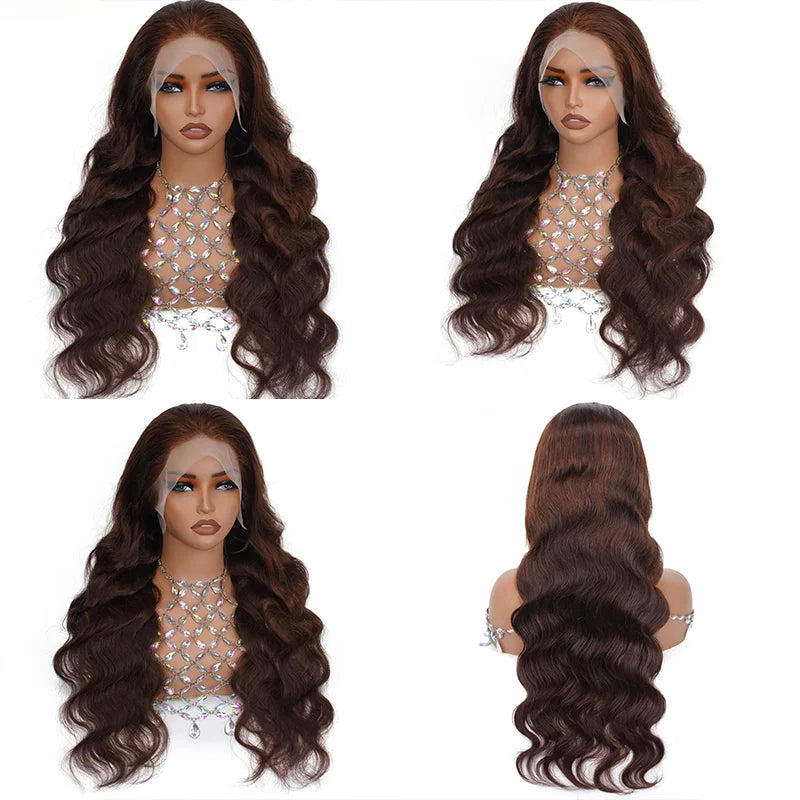 Chocolate Brown Body Wave HD Lace Front Wig