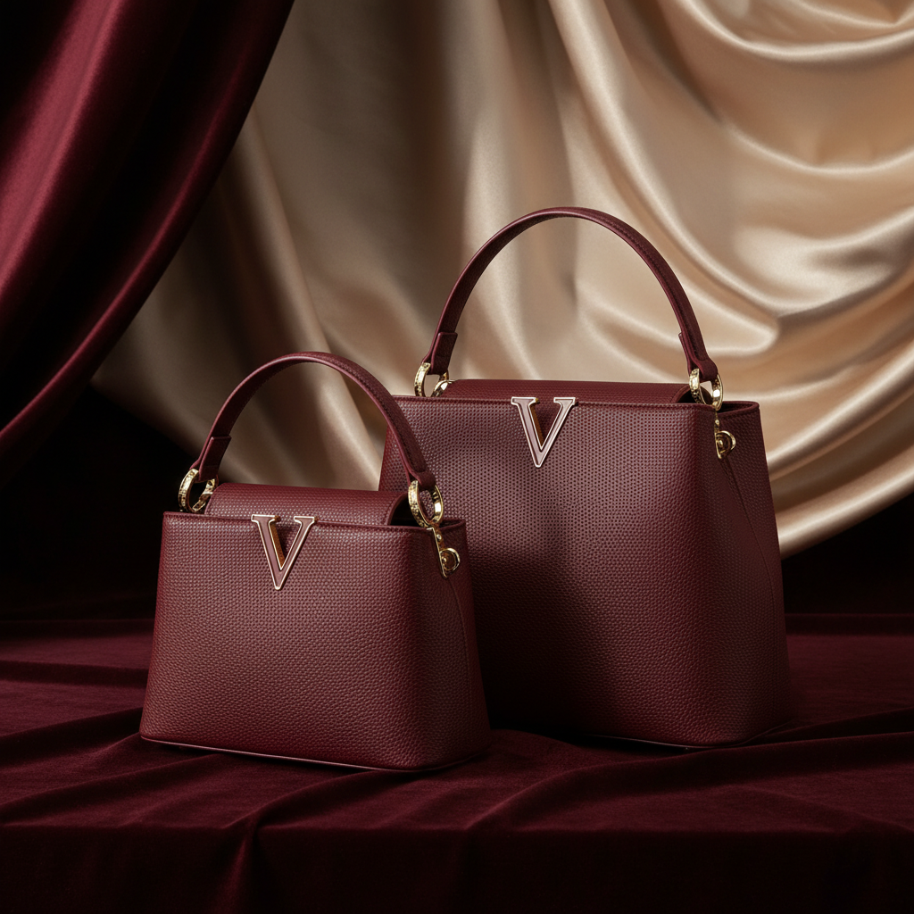 Burgundy V-Satchel Product Shot