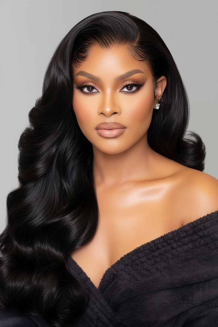 Front view - Lagos Hairline with body wave