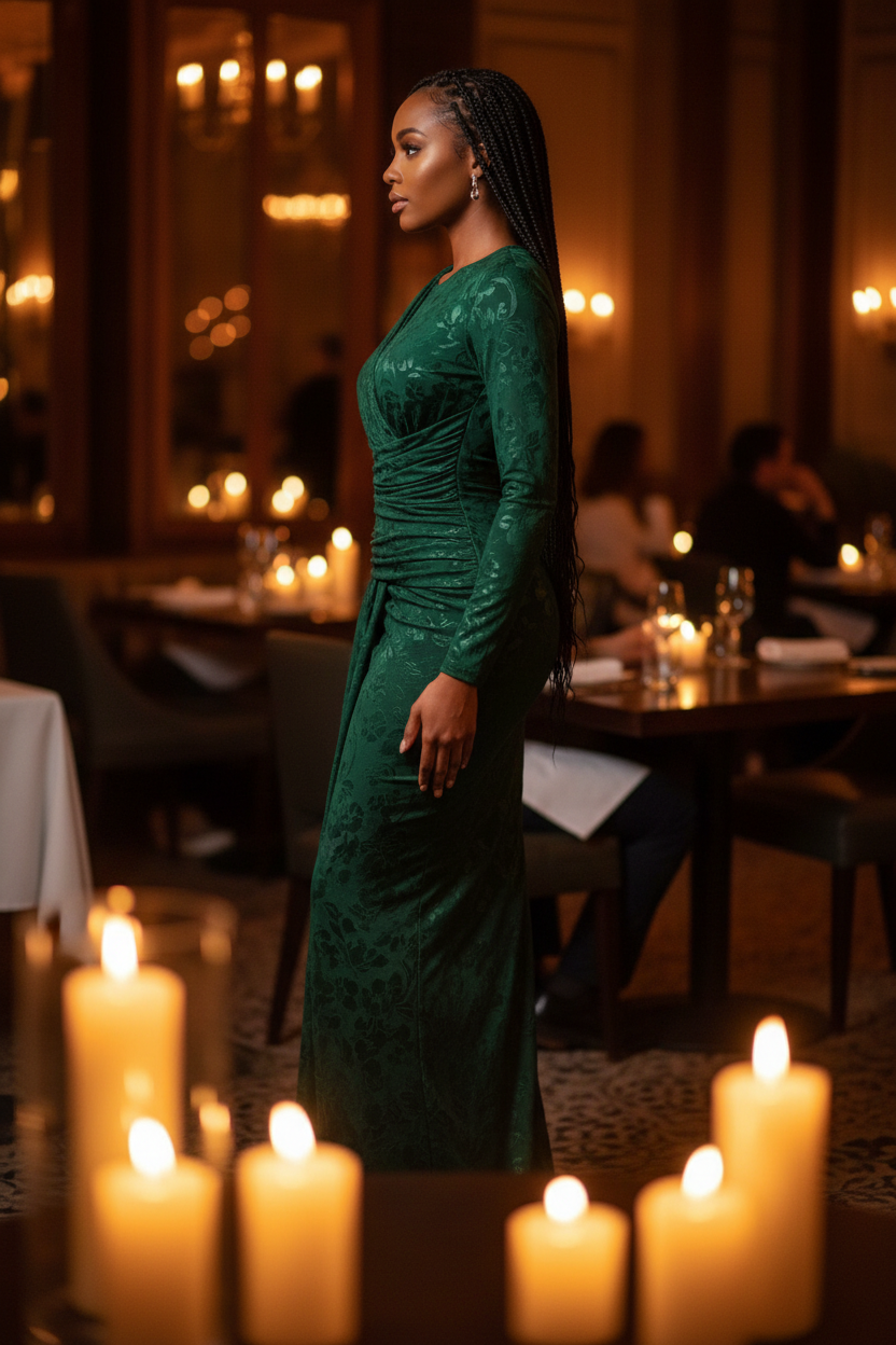 Green dress side