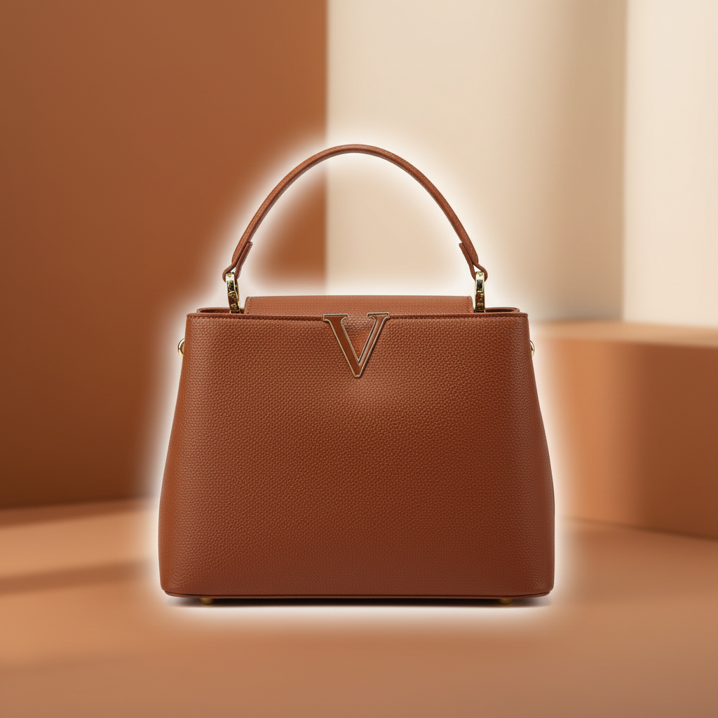 Light Brown V-Satchel Product Shot