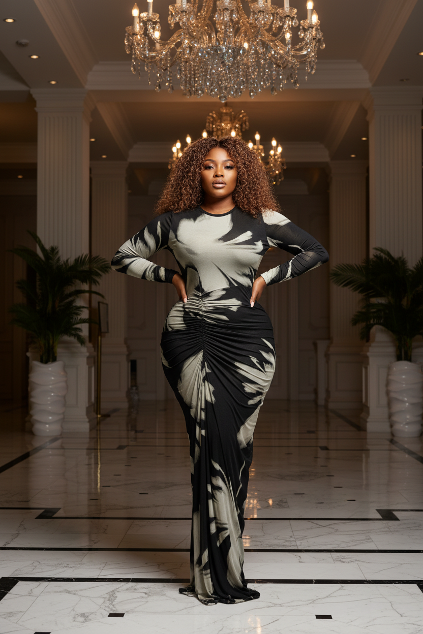 Olive black dress front