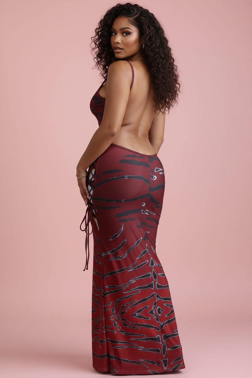 Plus-size curvy model - back view