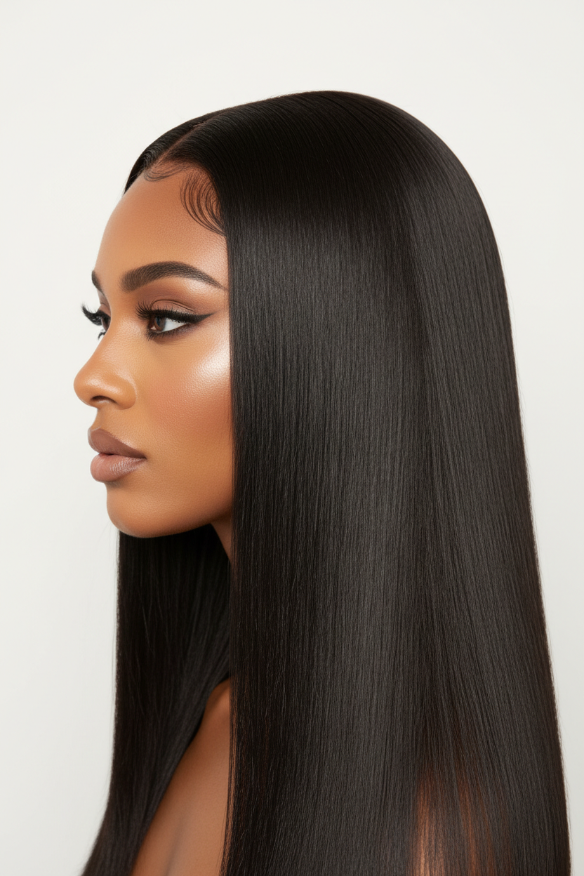Side profile - Showcasing sleek straight texture