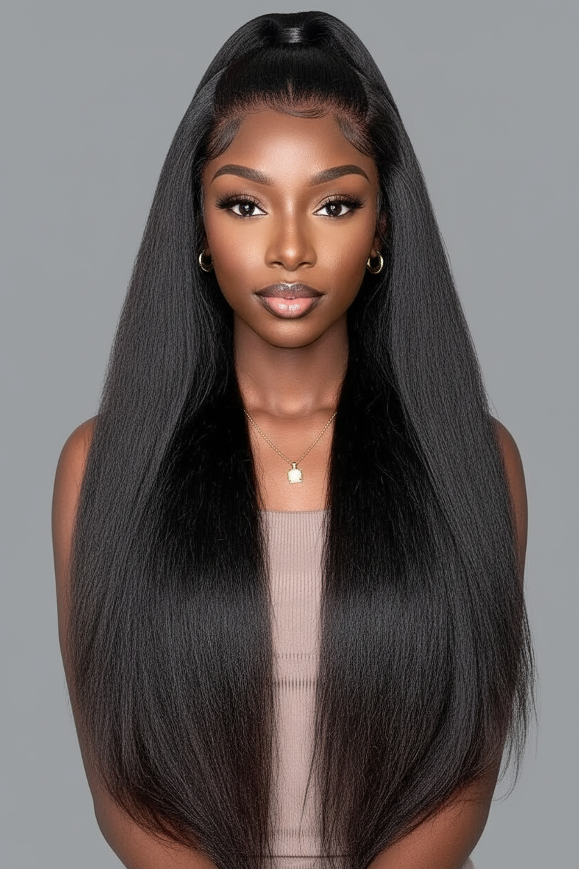 Yaki Straight Wig - Half Up Half Down
