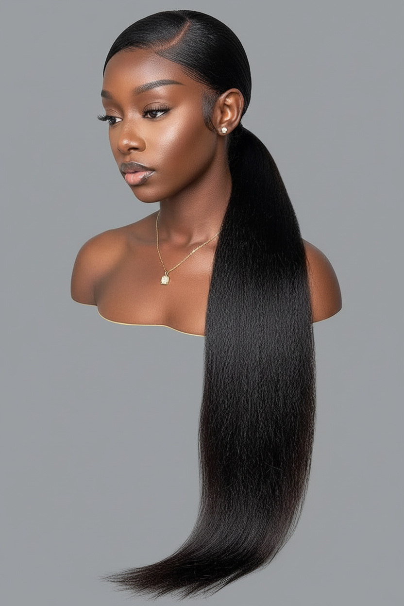 Yaki Straight Wig - Low Ponytail